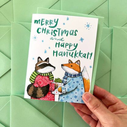 Merry Christmas Happy Hanukkah Interfaith Card