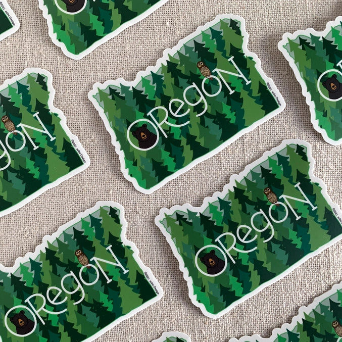 Sticker Bush Oregon Oregon Trees Vinyl Sticker – Allport Editions