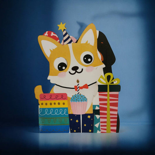 Children's Wobbly Dog Birthday Card