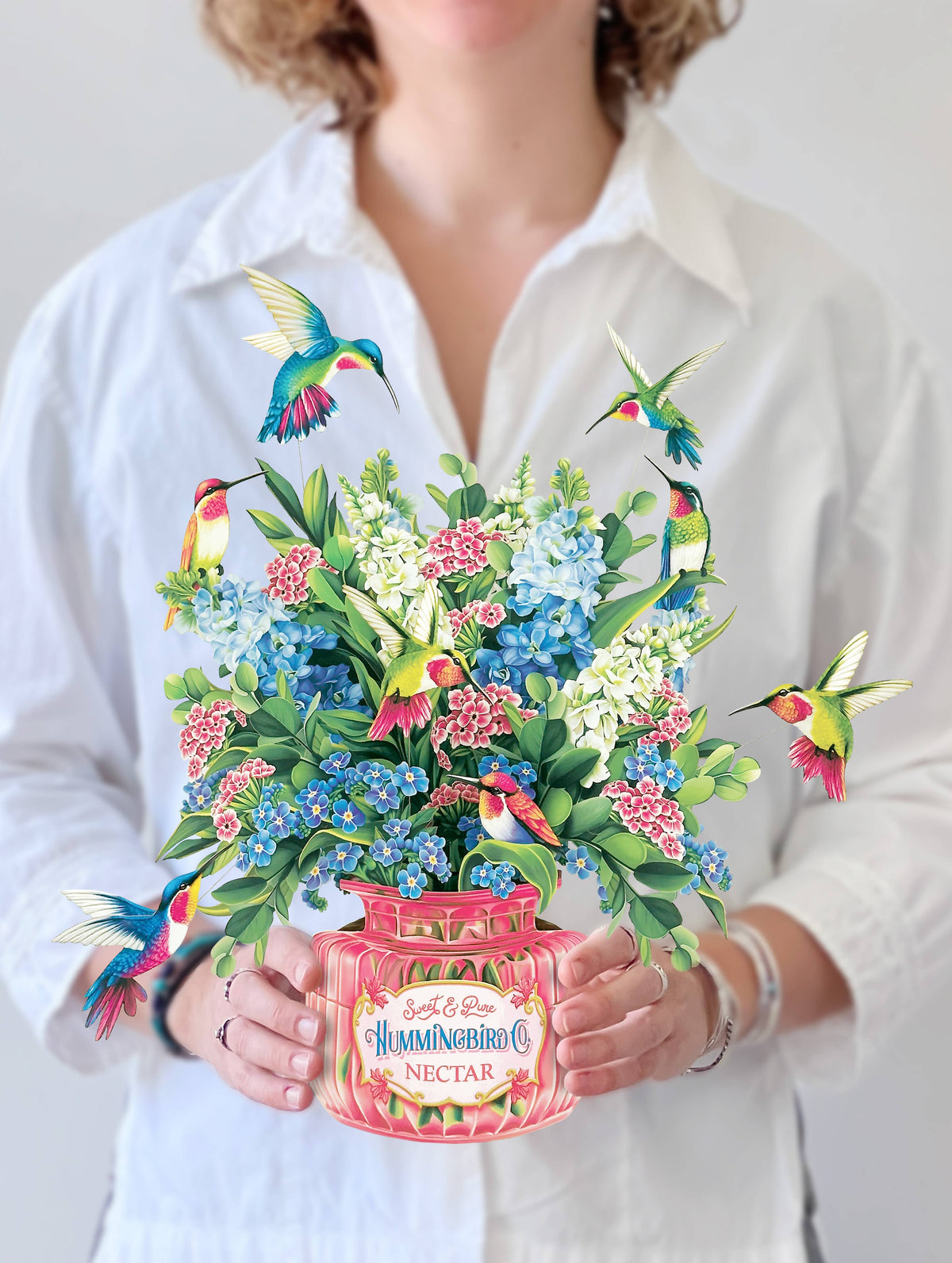 Hummingbird Oasis Blank Pop-Up Card