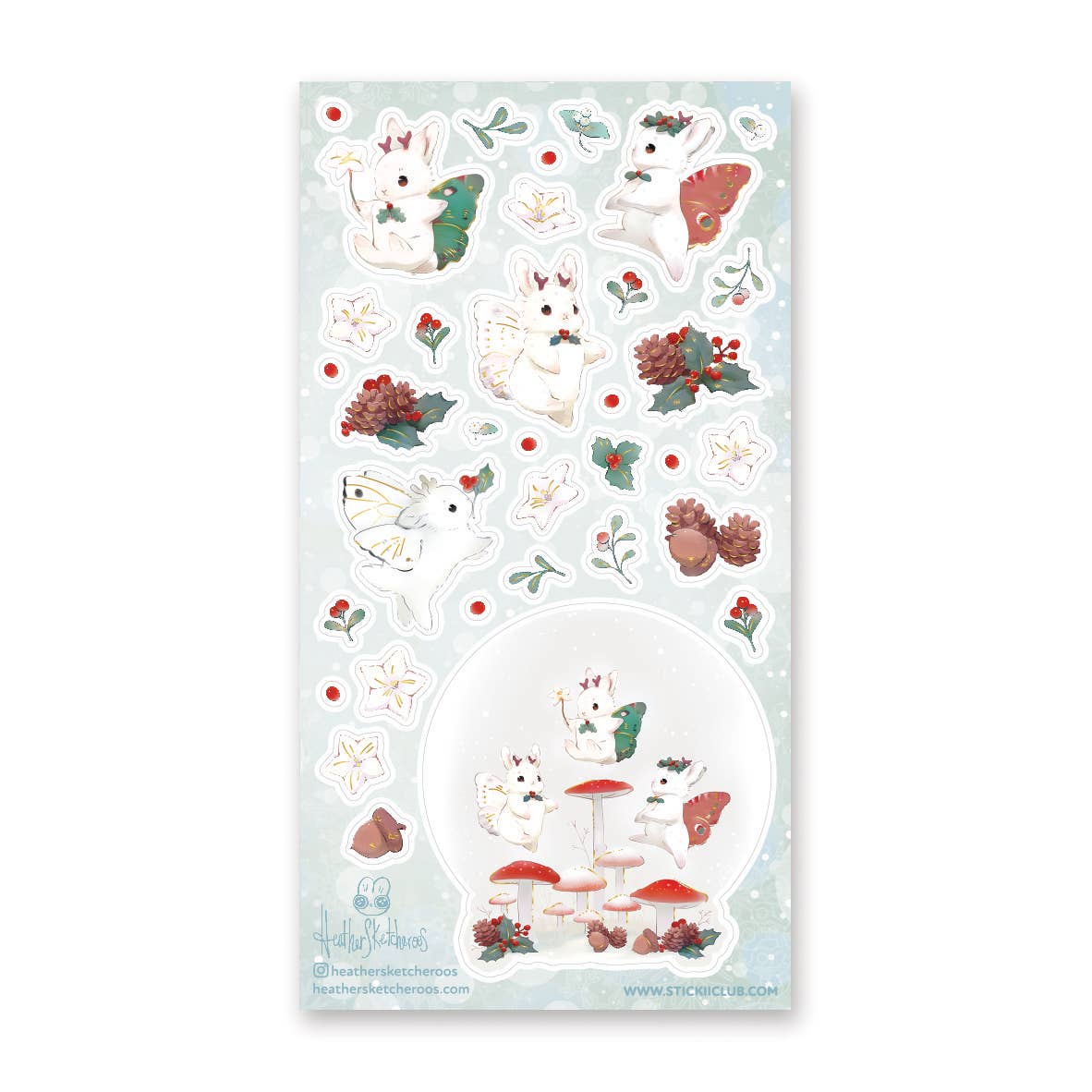 Winter Bunnerflies Sticker Sheet