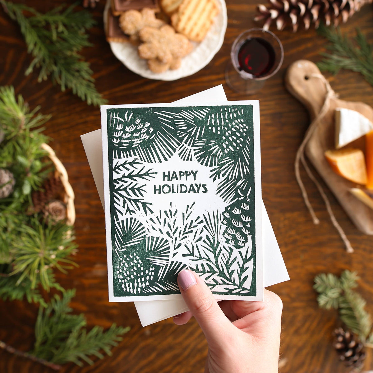 Happy Holidays Greenery Holiday Boxed Cards