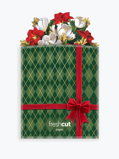 Golden Mistletoe Holiday Pop-Up Card