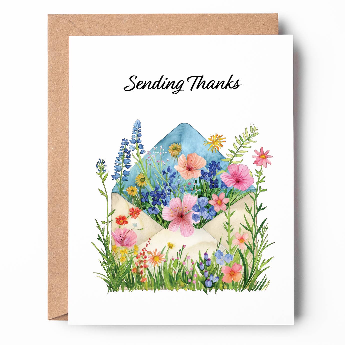 Floral Envelope Thank You Card
