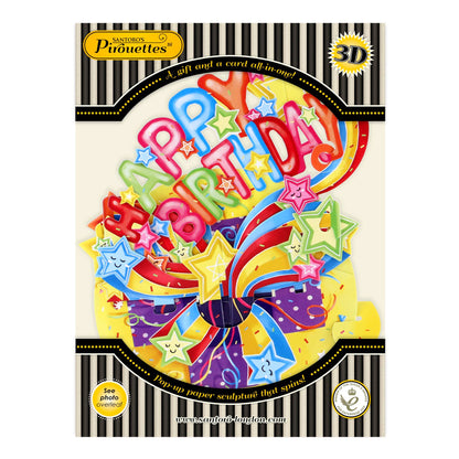 3D Pop-Up Pirouette Shooting Stars Birthday Card