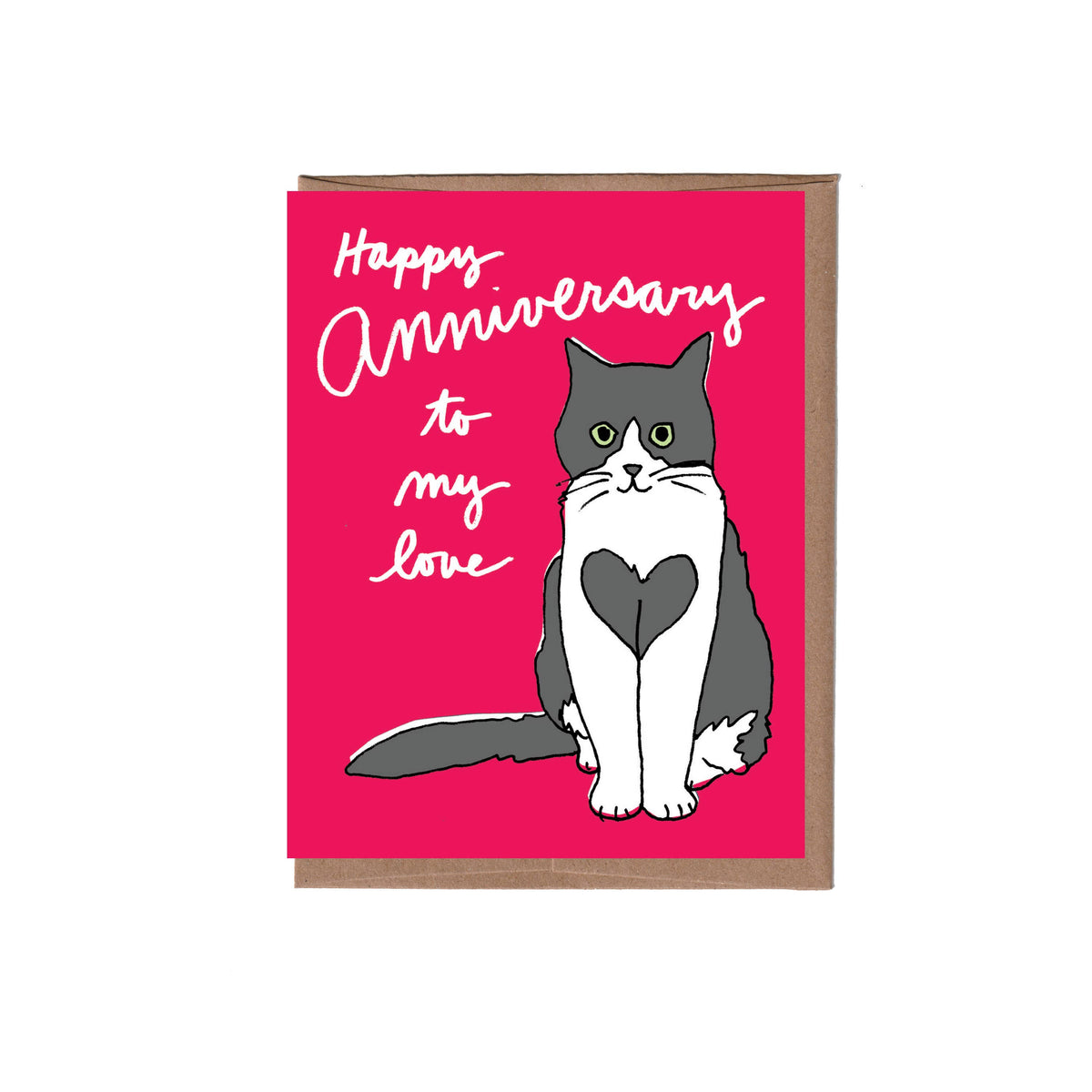 Heart Cat Anniversary Card