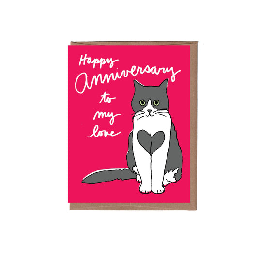 Heart Cat Anniversary Card