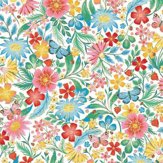 Happy Wildflowers Wrapping Paper, 2 Rolls