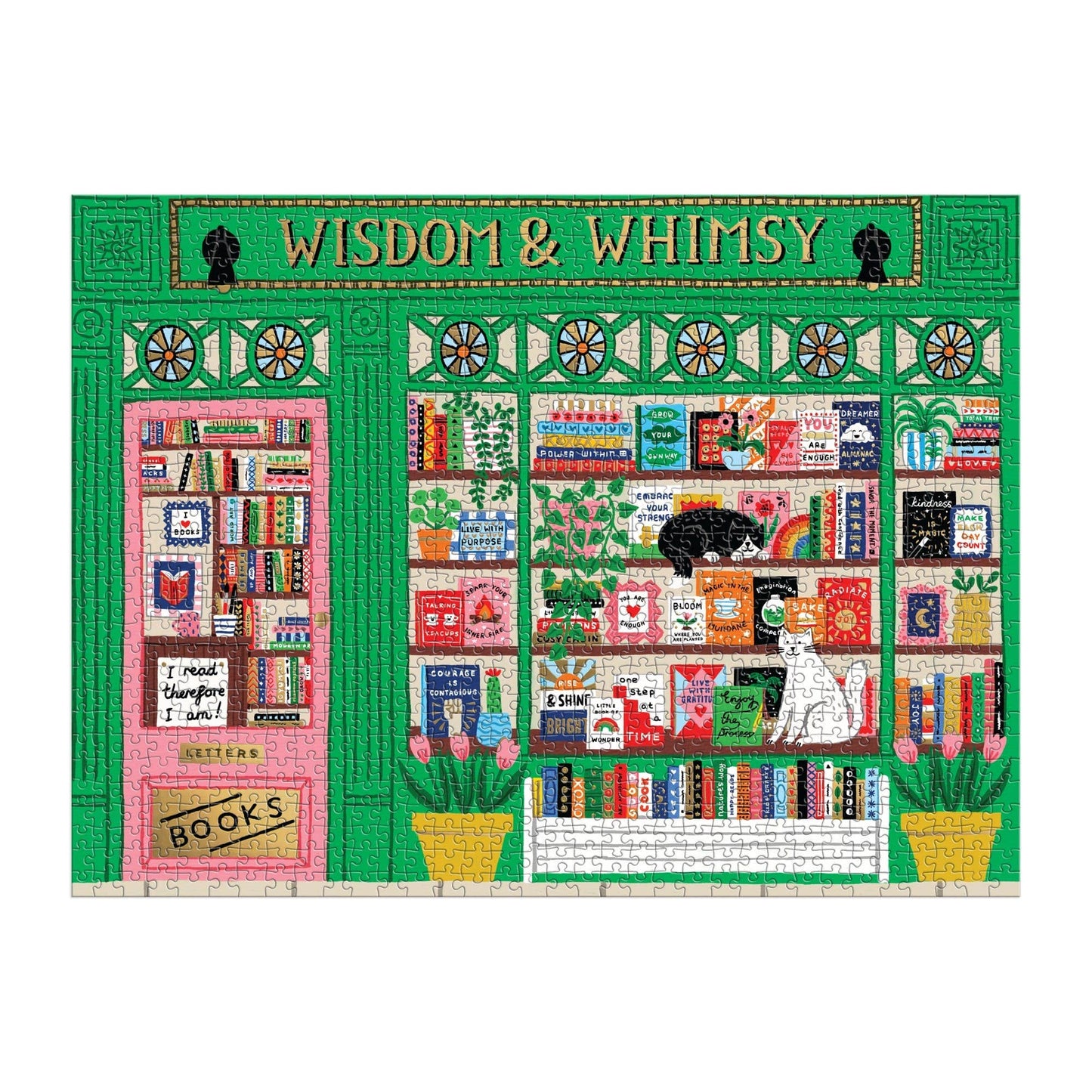 Wisdom & Whimsy Bookshop Foil Puzzle - 1000pc