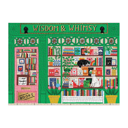 Wisdom & Whimsy Bookshop Foil Puzzle - 1000pc