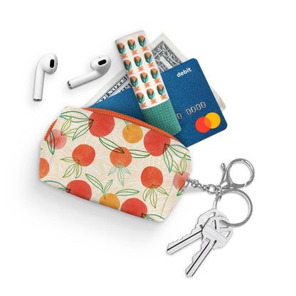 Orange Whimsy Small Key Chain Pouch
