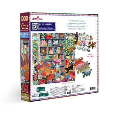 English Cottage Library 1000 Piece Puzzle