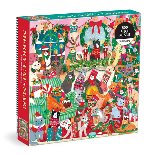 Merry Catmas! Party 500 Piece Family Puzzle