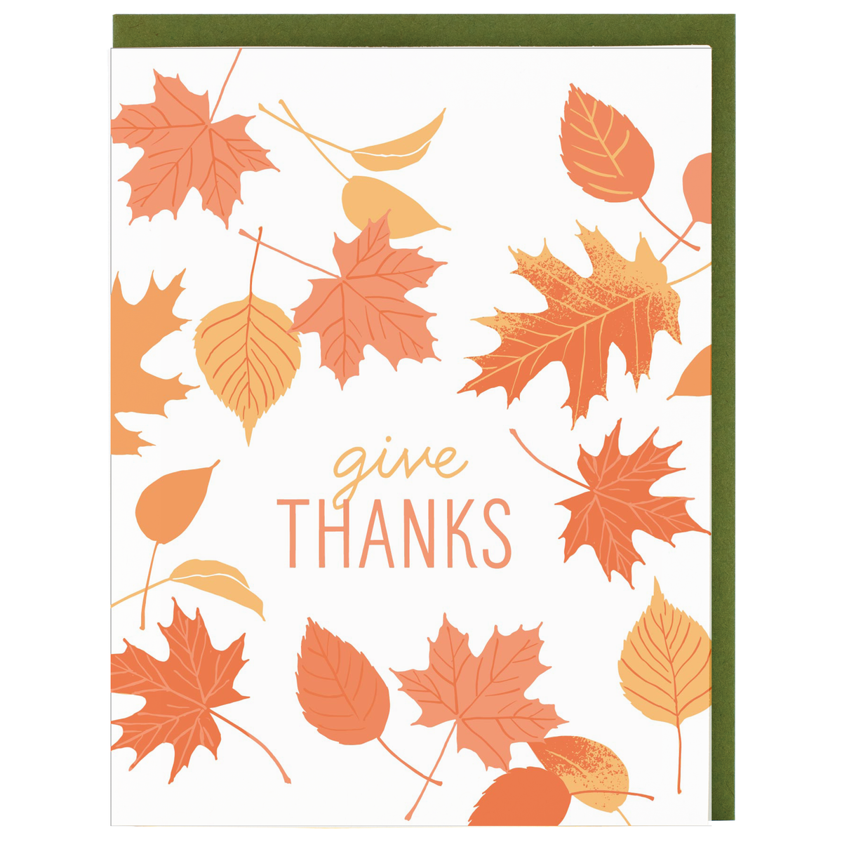 Falling Leaves Thanksgiving Card
