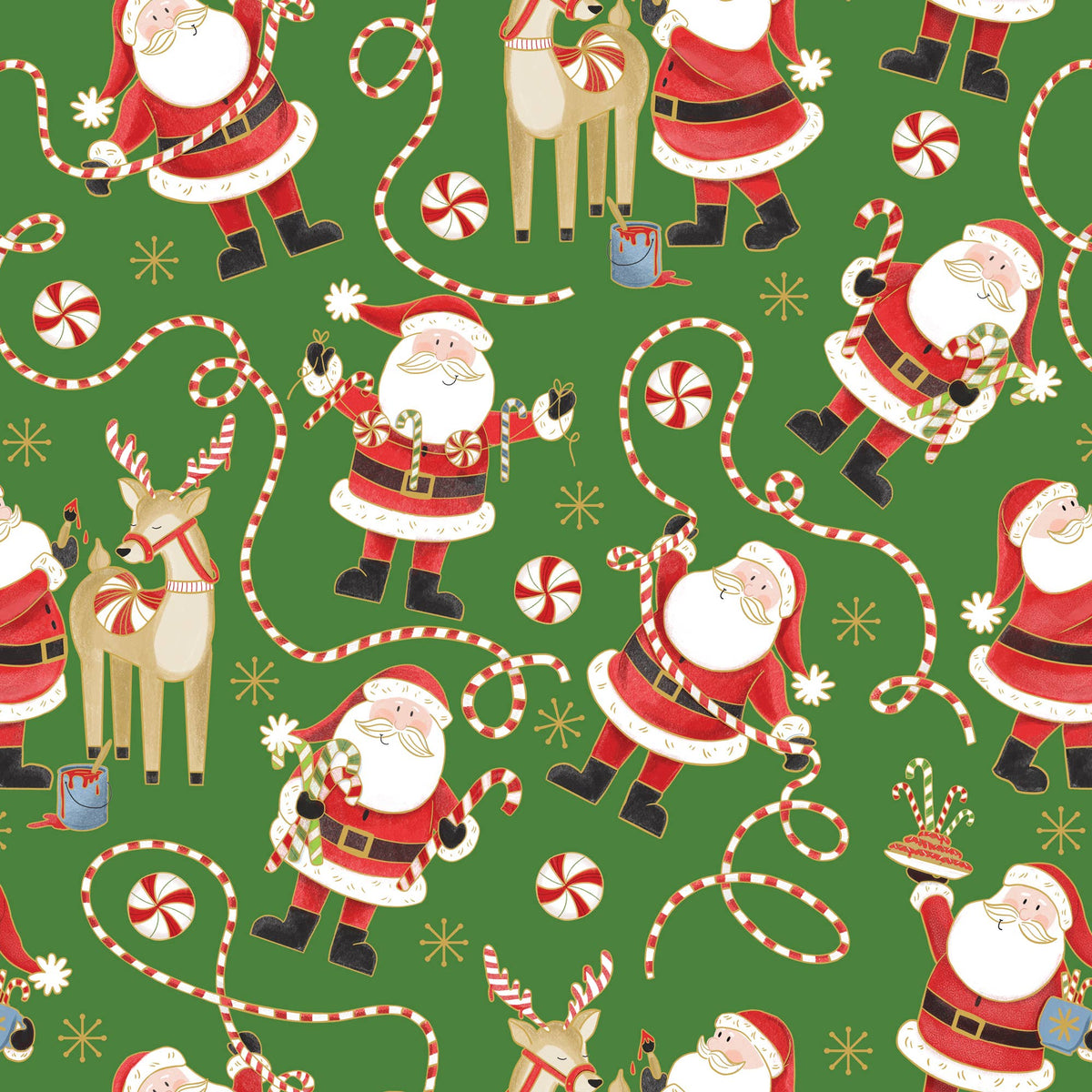 Jolly Santa Green Jumbo Gift Wrap Paper, 2 Rolls