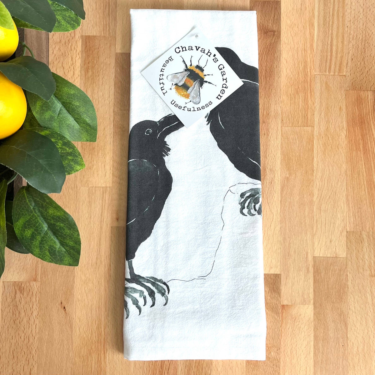 Black Ravens Tea Towel