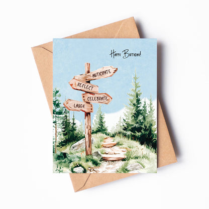 Adventure Guidepost Birthday Card
