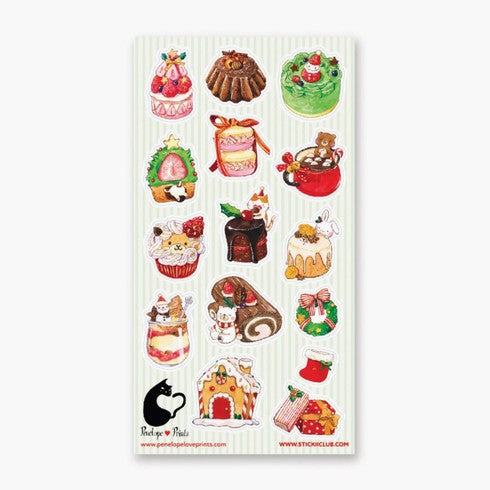 Fancy Holiday Desserts Stickers, 2 Packs
