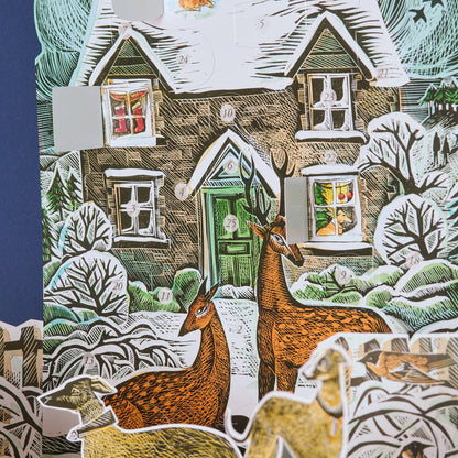Christmas Cottage Dogs & Deer Advent Calendar