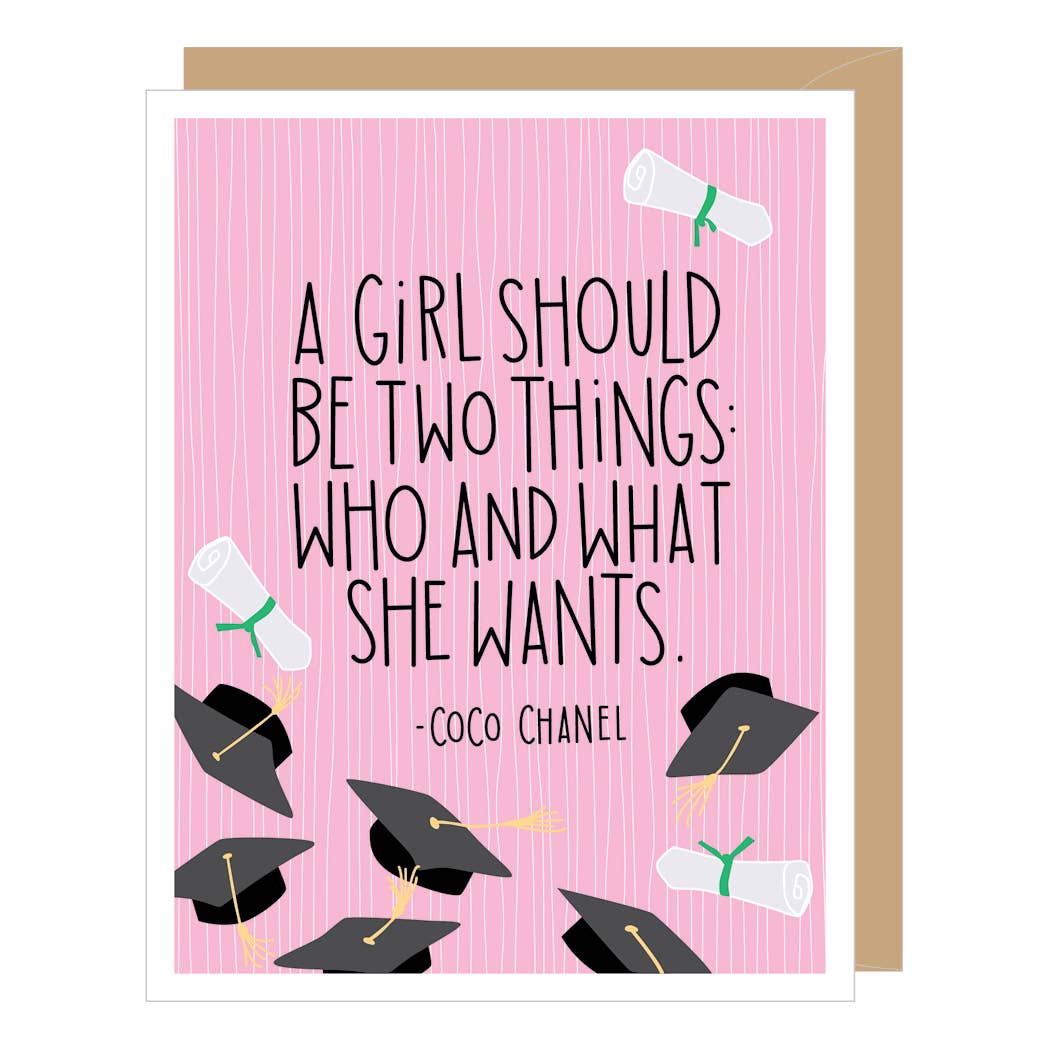 Girl Should Be Quote Graduation Card