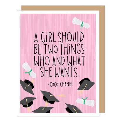 Girl Should Be Quote Graduation Card