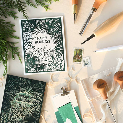 Happy Holidays Greenery Holiday Boxed Cards