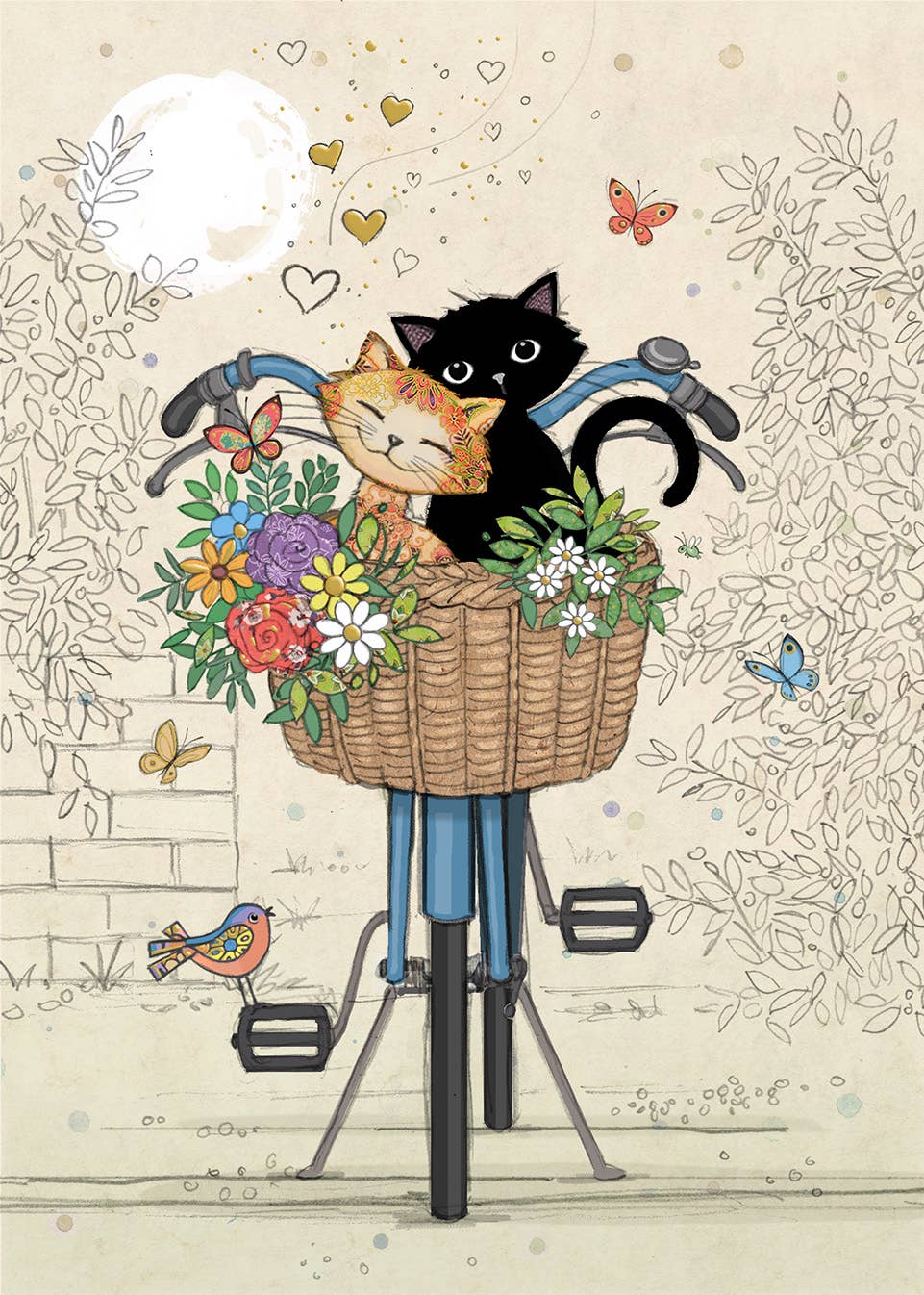 Bike Kitties Blank Card