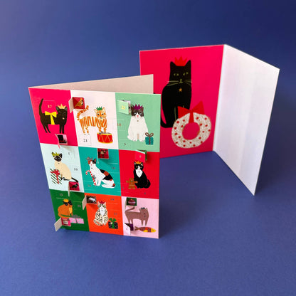 Festive Cat Advent Calendar Holiday Card