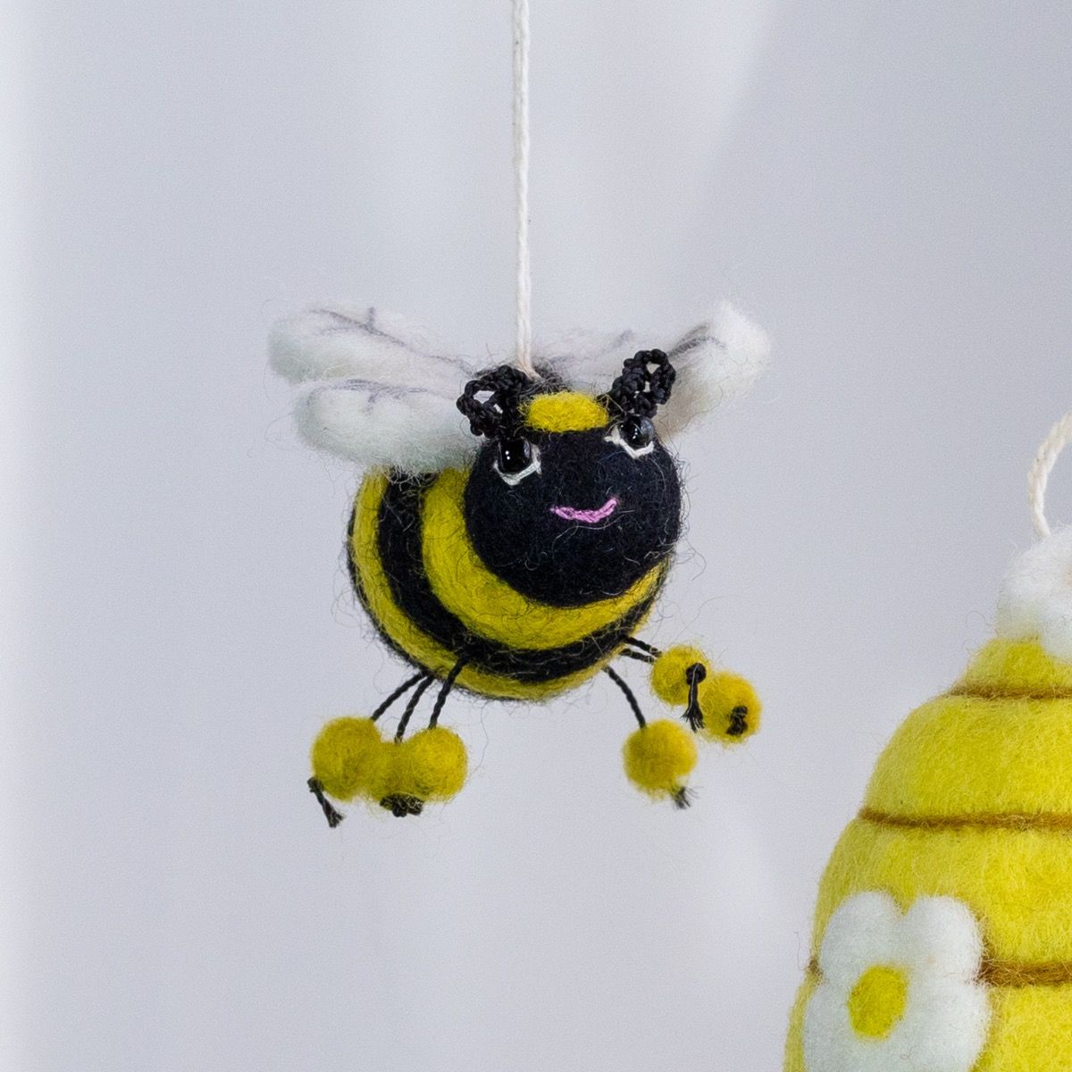 Felted Honey Bee Ornament