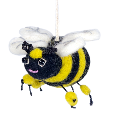 Felted Honey Bee Ornament
