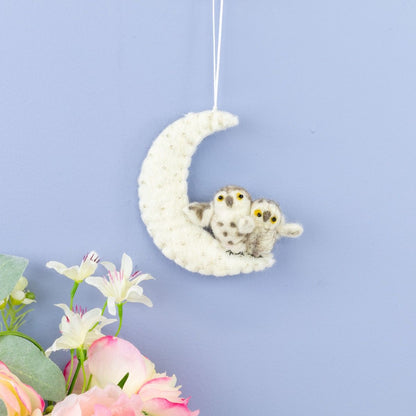 Felted Night Owls Ornament
