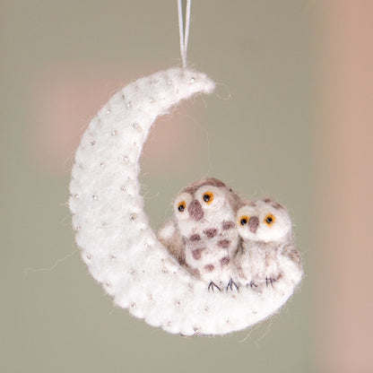 Felted Night Owls Ornament