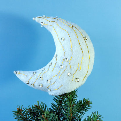 Felted Moon Tree Topper