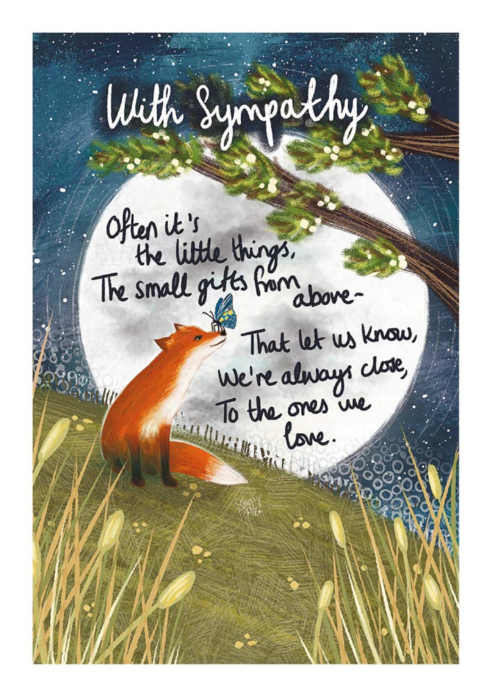 Small Gifts Fox Under the Moonlight Sympathy Card