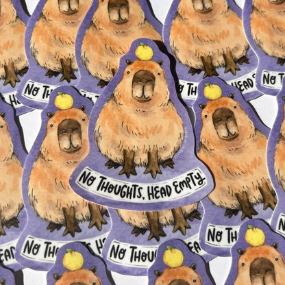 No Thoughts, Head Empty Capybara Sticker