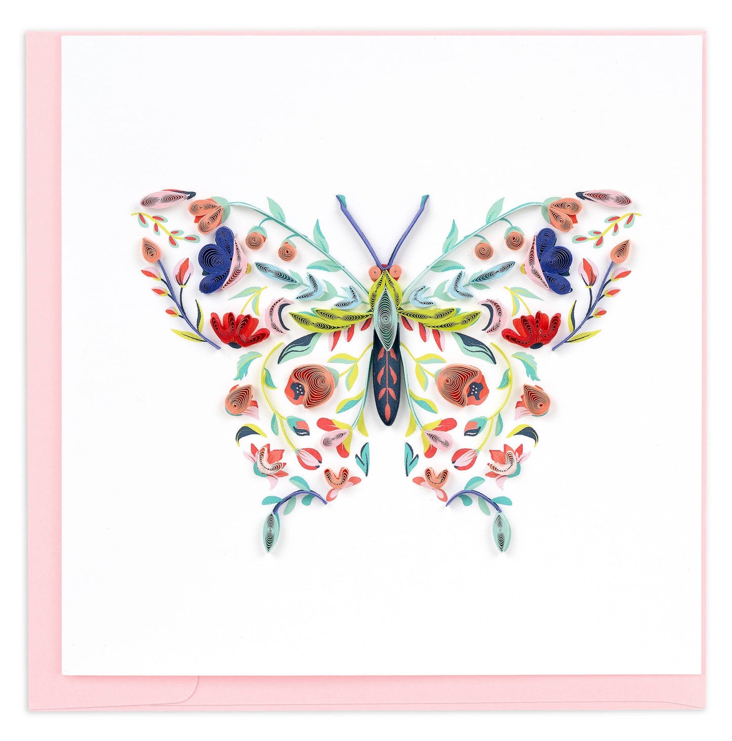 Quilled Floral Butterfly Blank Card