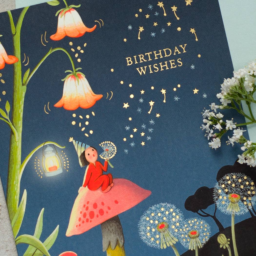 Dandelion Night Birthday Card