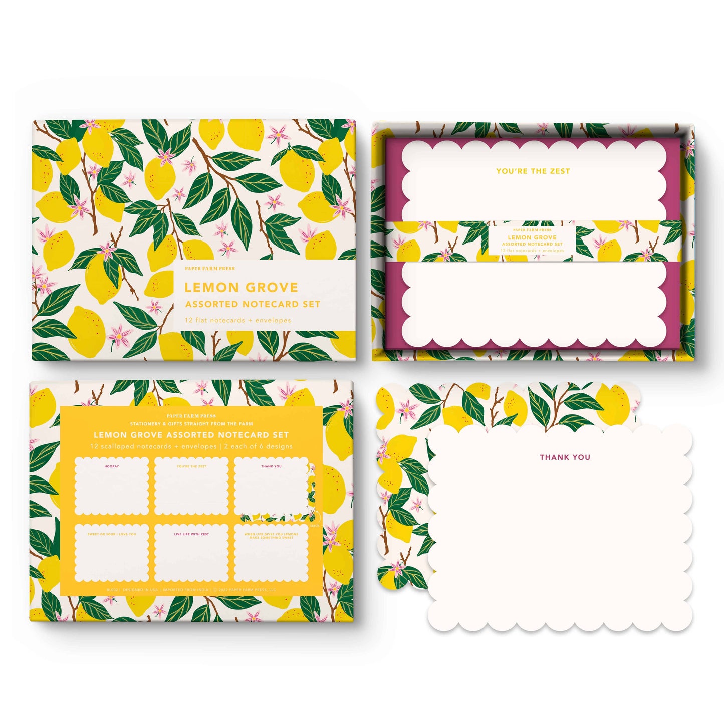 Lemon Grove Assorted Notecard Set