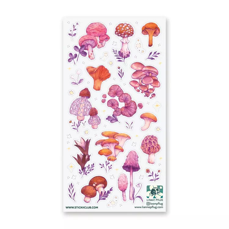 Woodland Mushrooms Stickers, 2 Packs