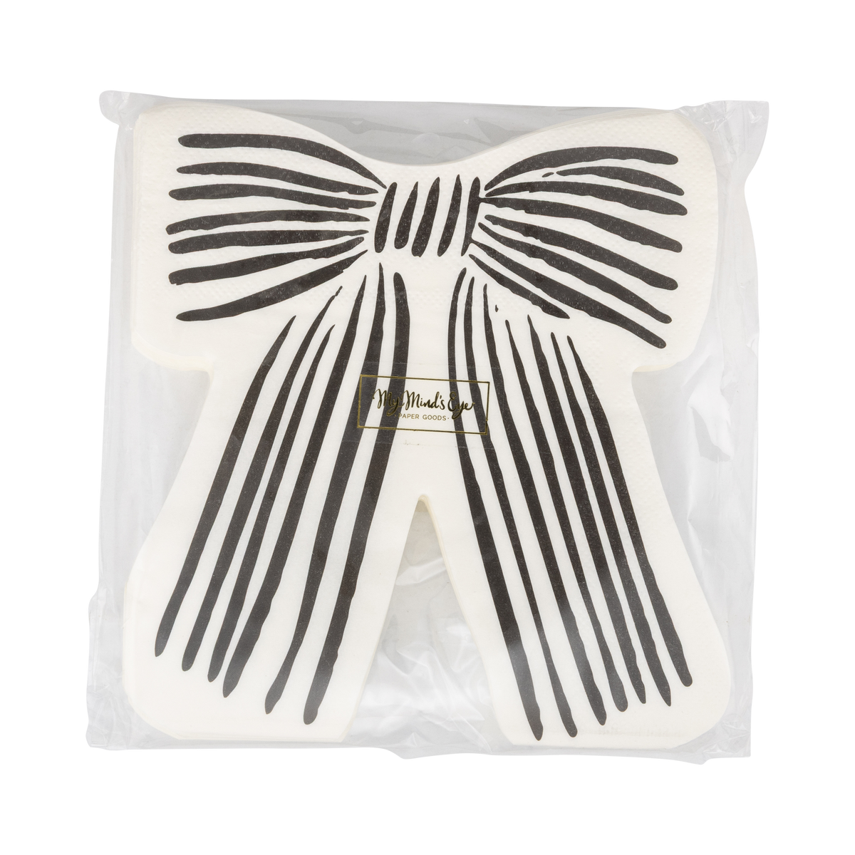 Black & Cream Bow Shaped Lunch Napkins