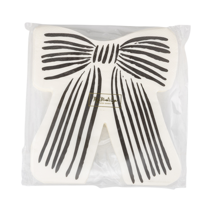 Black & Cream Bow Shaped Lunch Napkins