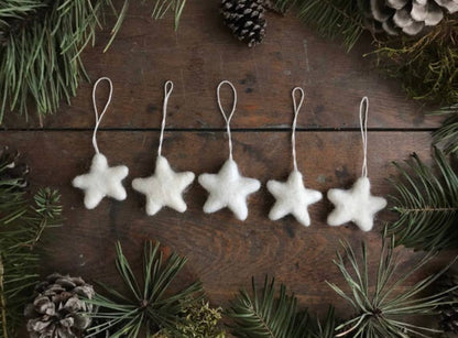 Handmade Needle Felted Wool Star Ornament