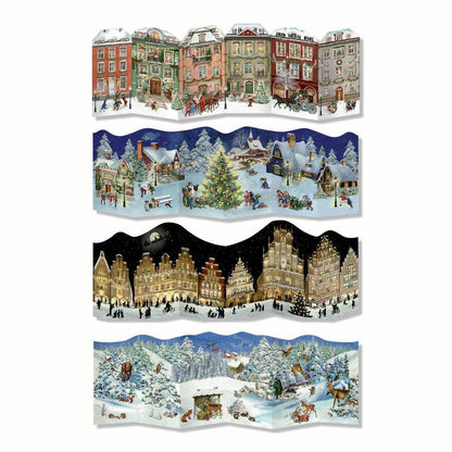 Town & Country Expanding Advent Calendar Cards, 4 styles