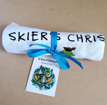 Skier's Christmas Towel