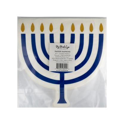 Menorah Gold Foil Luncheon Napkins