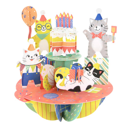 3D Pop-Up Pirouette Cats Birthday Card