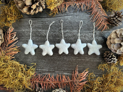 Handmade Needle Felted Wool Star Ornament