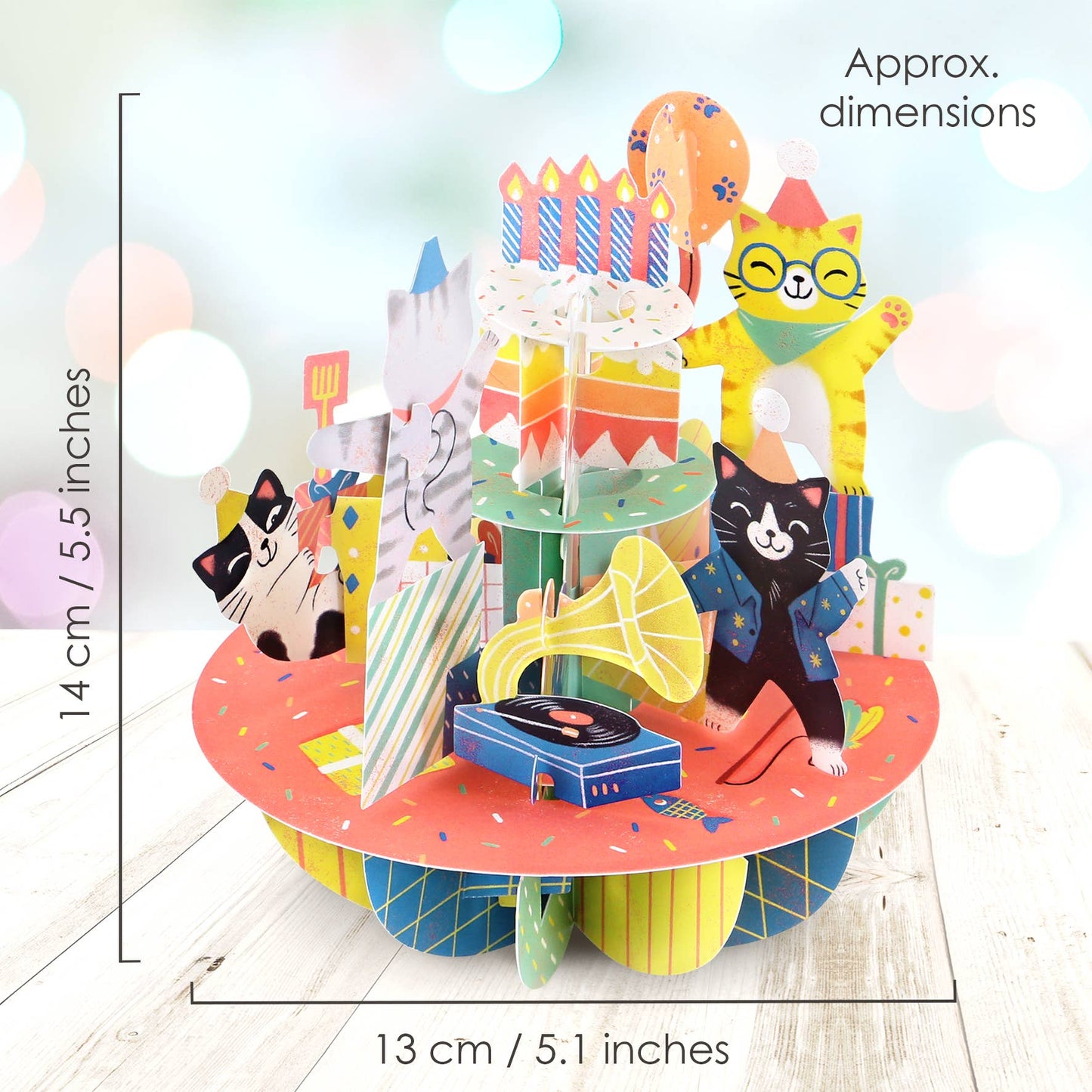 3D Pop-Up Pirouette Cats Birthday Card