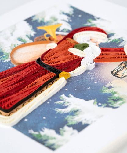 Quilled Vintage Santa Holiday Card