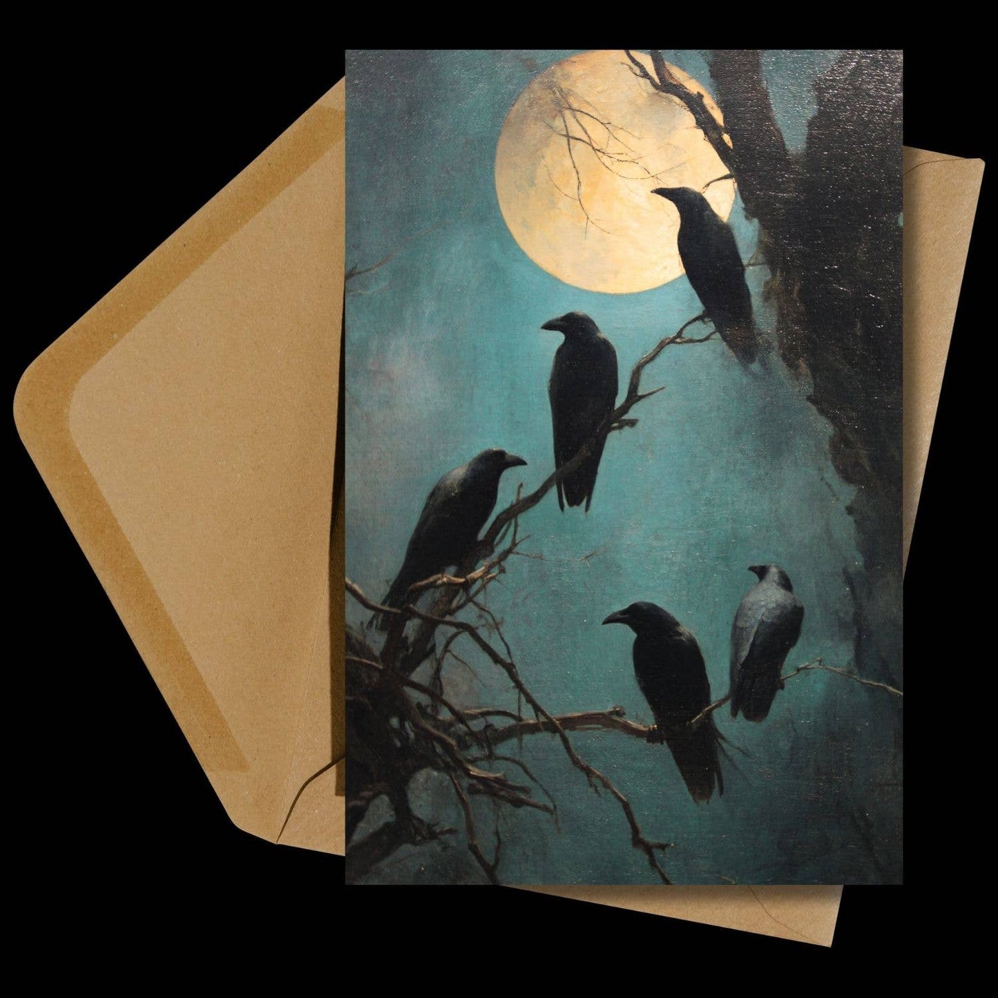 Raven Flock Moody Card